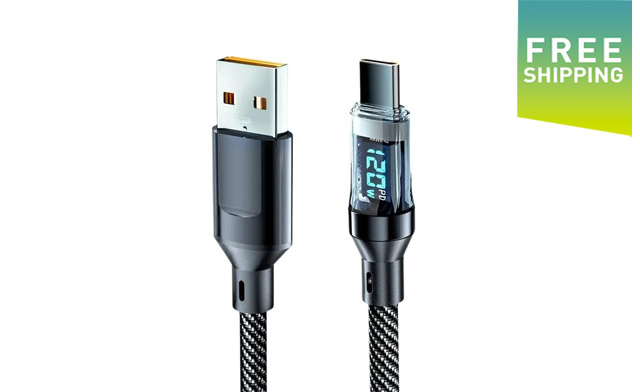 Image of $16.99 for a 120W Type-C Fast Charging Cable with LED Display (a $19.99 Value)