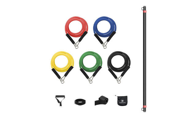 Image of $12.99 for a Resistance Bands Set with Workout Bar (a $29.99 Value)