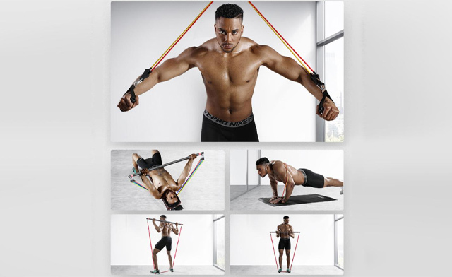 Image of $12.99 for a Resistance Bands Set with Workout Bar (a $29.99 Value)