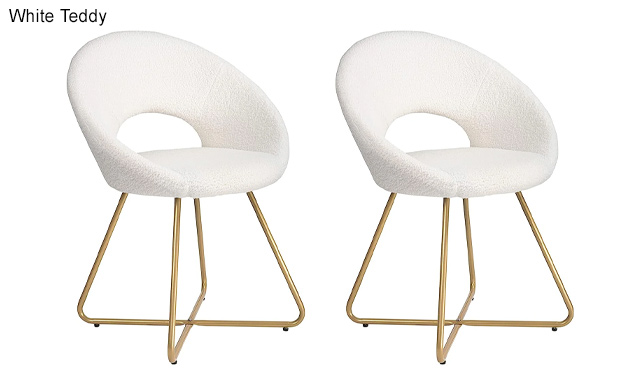 Image of $69 for 2 Modern Velvet & Metal Dining Chairs (a $299 Value)