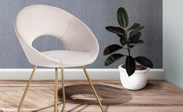 Image of $69 for 2 Modern Velvet & Metal Dining Chairs (a $299 Value)