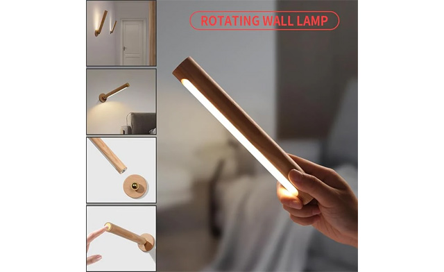 Image of $38.99 for a 2-Piece Rotatable Wooden LED Wall Lamp (a $69.99 Value)