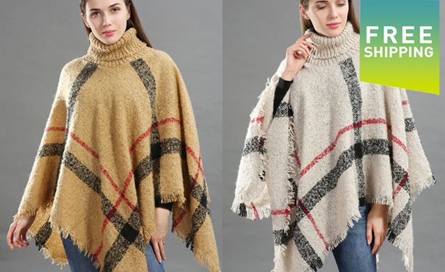 Image of $30.95 for a Women's Knitted Poncho (a $44.99 Value)