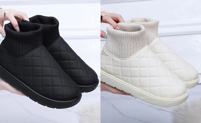 Image of $33.99 for Retro Diamond-Patterned Ankle Boots (a $69.99 Value)