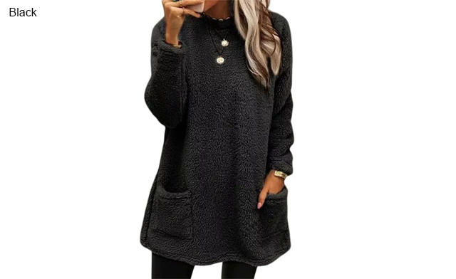 Image of $27.99 for Plush Long-Sleeve Pocket Sweatshirt (a $59.99 Value)