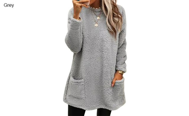Image of $27.99 for Plush Long-Sleeve Pocket Sweatshirt (a $59.99 Value)