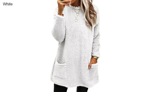 Image of $27.99 for Plush Long-Sleeve Pocket Sweatshirt (a $59.99 Value)