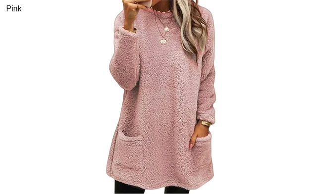 Image of $27.99 for Plush Long-Sleeve Pocket Sweatshirt (a $59.99 Value)