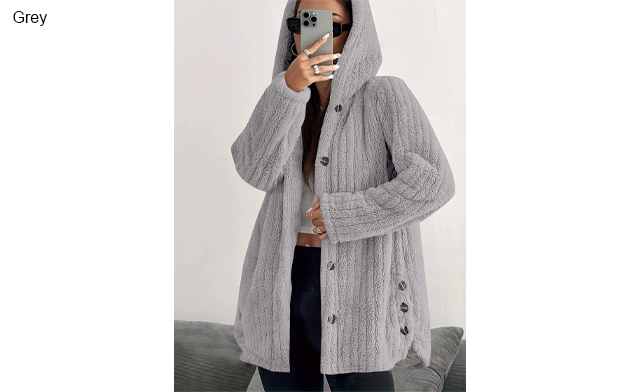Image of $36.99 for a Women's Long-Sleeve Hooded Plush Coat (a $69.99 Value)