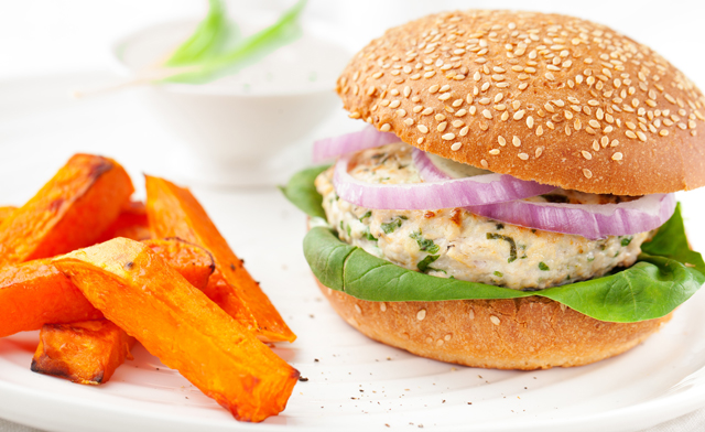 Image of $69.99 for 10 lbs of Spinach & Feta Chicken Burgers (a $90 Value) - Pick Up