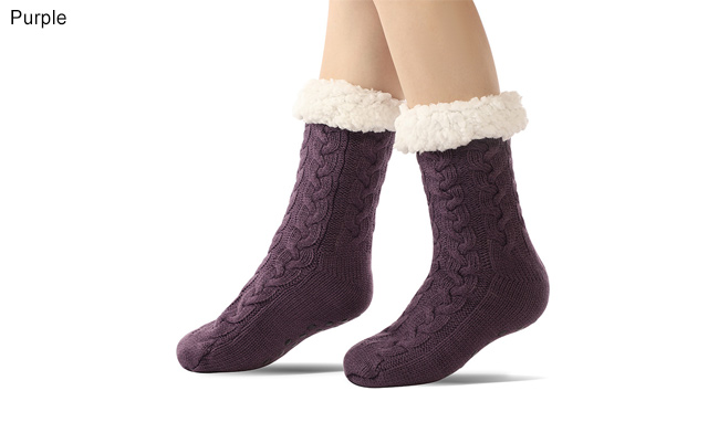 Image of $19 for Women's Sherpa Fleece Slipper Socks with Grippers (a $27.99 Value)