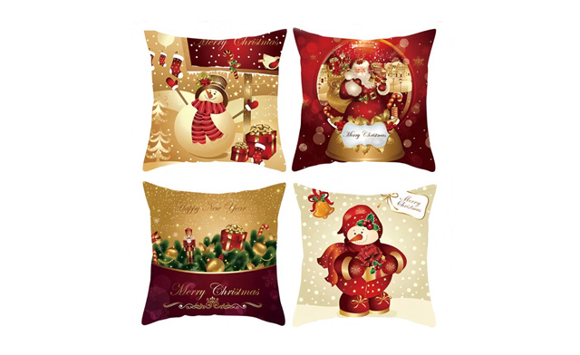 Image of $24 for 4 Merry Christmas Throw Pillow Covers - 18 x 18 Inches (a $52 Value)