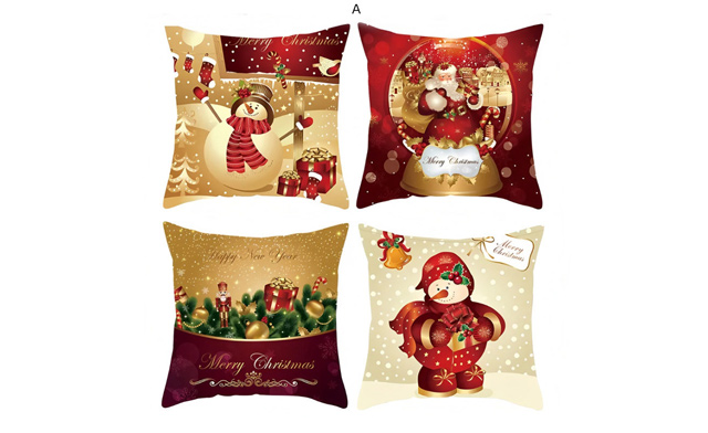 Image of $24 for 4 Merry Christmas Throw Pillow Covers - 18 x 18 Inches (a $52 Value)