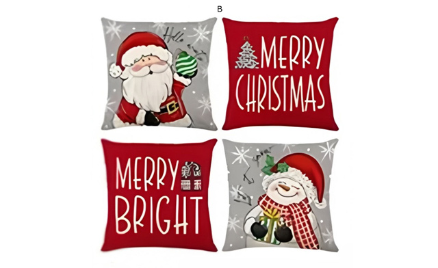 Image of $24 for 4 Merry Christmas Throw Pillow Covers - 18 x 18 Inches (a $52 Value)