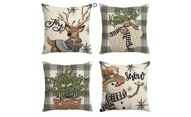 Image of $24 for 4 Merry Christmas Throw Pillow Covers - 18 x 18 Inches (a $52 Value)