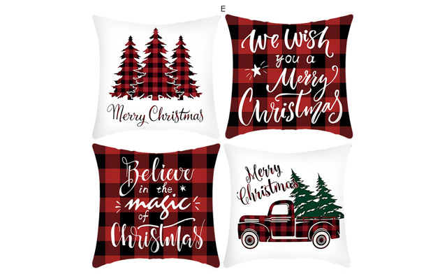 Image of $24 for 4 Merry Christmas Throw Pillow Covers - 18 x 18 Inches (a $52 Value)