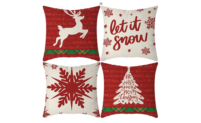Image of $24 for 4 Merry Christmas Throw Pillow Covers - 18 x 18 Inches (a $52 Value)