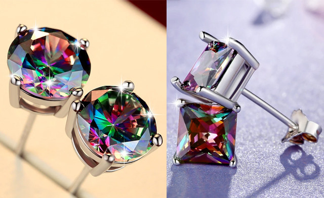Image of $16 for a 2-Pack of Rainbow Stud Earrings (a $40 Value)