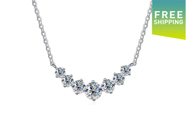 Image of $69 & Up for an Oval Moissanite Pendant Necklace with Certificate (a $139.99 Value)
