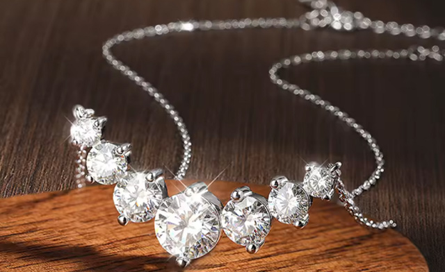 Image of $69 & Up for an Oval Moissanite Pendant Necklace with Certificate (a $139.99 Value)