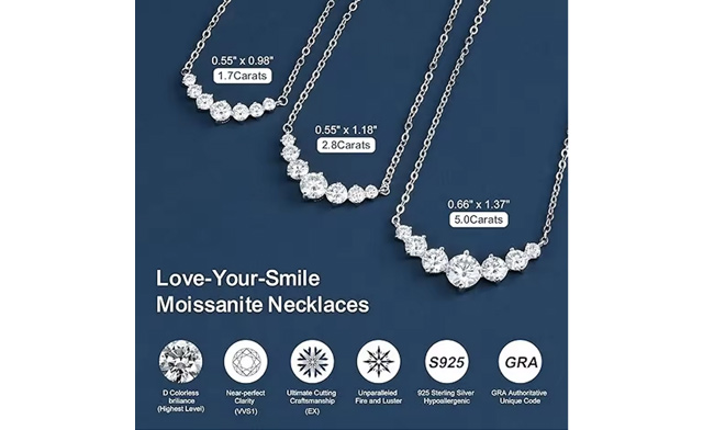 Image of $69 & Up for an Oval Moissanite Pendant Necklace with Certificate (a $139.99 Value)