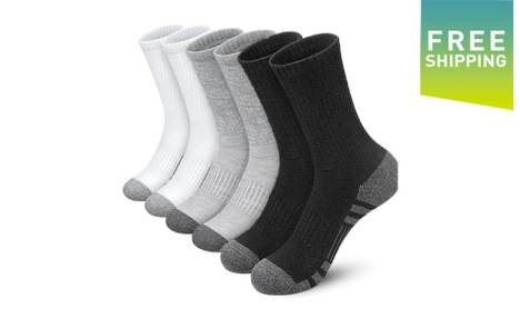 $21 for 6 Pairs of Men's Crew Athletic Socks (a $36.99 Value)