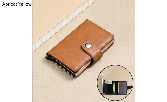 Image of $16 for a Compact PU Leather Wallet with RFID Aluminum Card Holder (a $29.99 Value)