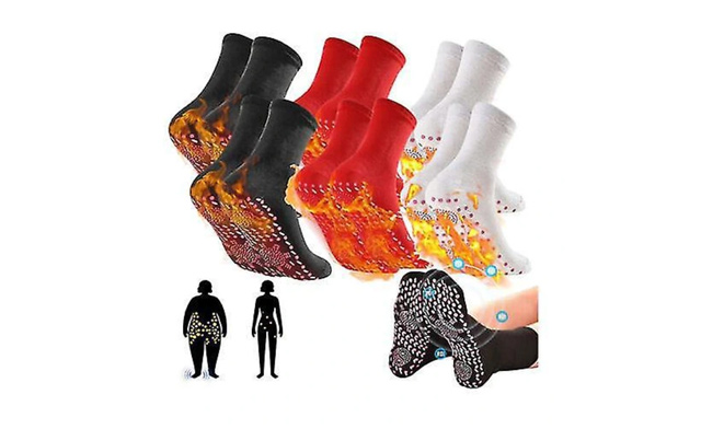 Image of $16 for 3 Pairs of Self-Heating Tourmaline Acupressure Socks (a $19.99 Value)