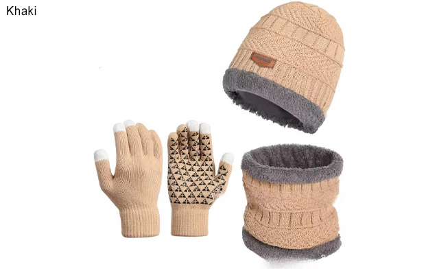 Image of $24 for a 3-Piece Men's Wool Hat, Scarf & Touchscreen Gloves Set (a $34.99 Value)