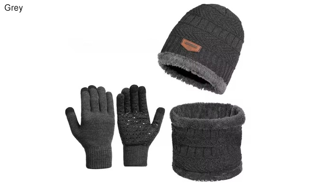 Image of $24 for a 3-Piece Men's Wool Hat, Scarf & Touchscreen Gloves Set (a $34.99 Value)