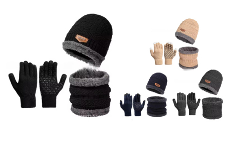 $24 for a 3-Piece Men's Wool Hat, Scarf & Touchscreen Gloves Set (a $34.99 Value)