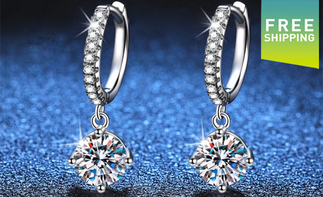 Image of $49 & Up for Moissanite Drop Earrings - S925 Sterling Silver