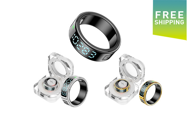 Image of $66 for a Waterproof Health Tracking Smart Ring with LED (a $139.99 Value)