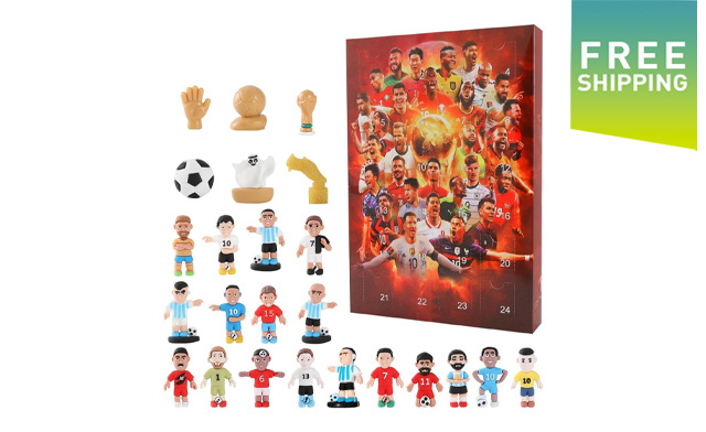 Image of $31 for a 2025 Christmas Soccer Characters Advent Calendar (a $34.99 Value)