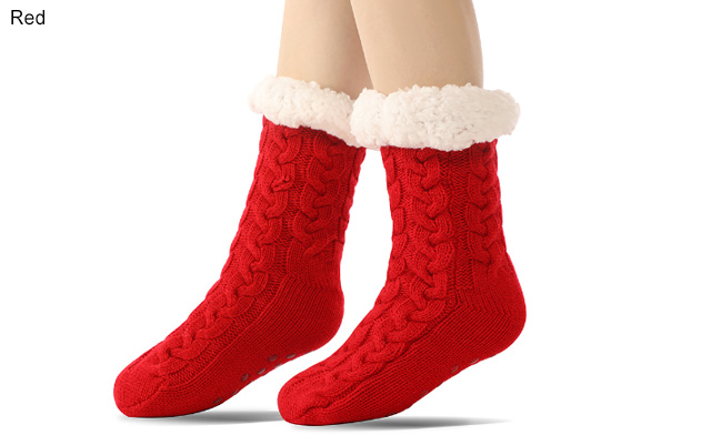 Image of $21 for Women's Sherpa Fleece Slipper Socks with Grippers (a $27.99 Value)