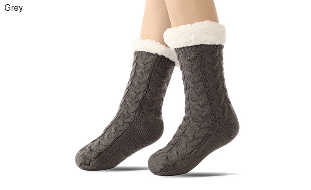 Image of $21 for Women's Sherpa Fleece Slipper Socks with Grippers (a $27.99 Value)