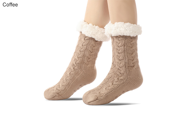 Image of $21 for Women's Sherpa Fleece Slipper Socks with Grippers (a $27.99 Value)