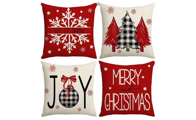 Image of $26 for 4 Merry Christmas Throw Pillow Covers - 18 x 18 Inches (a $52 Value)
