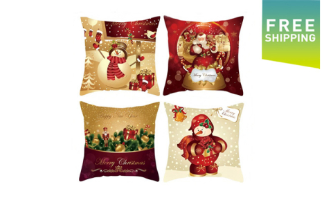$26 for 4 Merry Christmas Throw Pillow Covers - 18 x 18 Inches (a $52 Value)