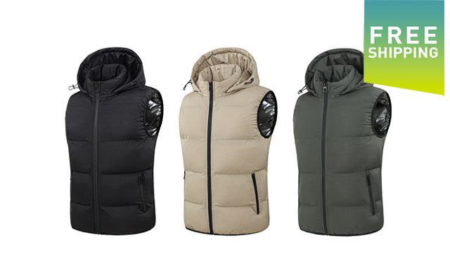 Image of $61 for a Men's Sleeveless Hooded Vest with Detachable Hat (a $79.99 Value)