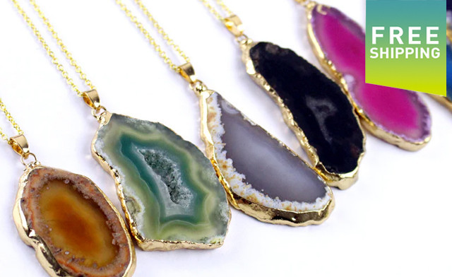Image of $22.95 for a 4-Pack of Natural Crystal Pendants (an $80 Value)