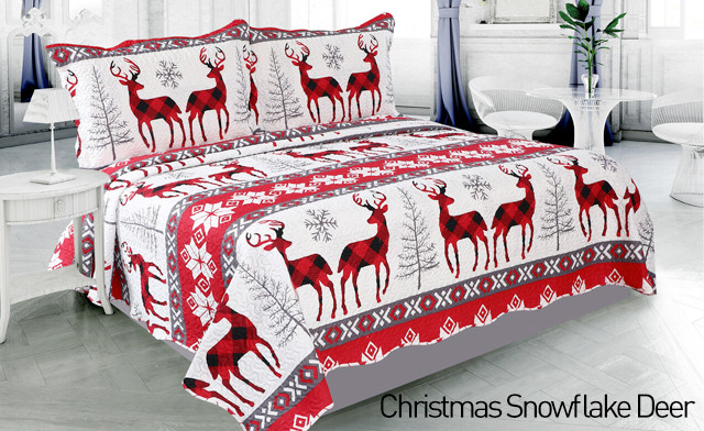 Image of Up to 69% off Pinsonic 3-Piece Quilt Sets Featuring 7 Unique Christmas Designs