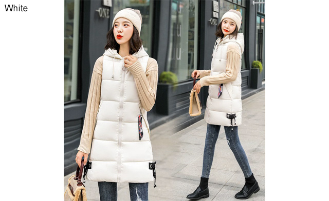 Image of $55 for a Women's Fleece Long Vest Jacket with Hood & Pockets (an $89.99 Value)