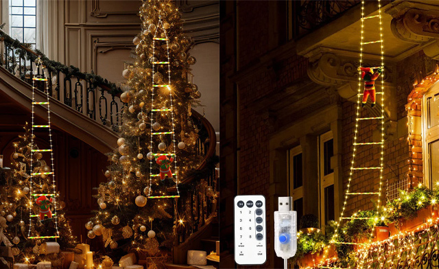 Image of $26.99 for a Christmas LED Ladder Hanging Light Decoration (a $59.99 Value)