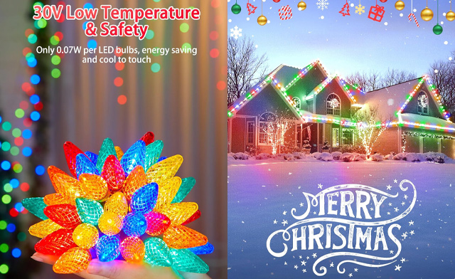 Image of $34 & Up for 100 LED C9 Holiday String Lights - 81 Feet