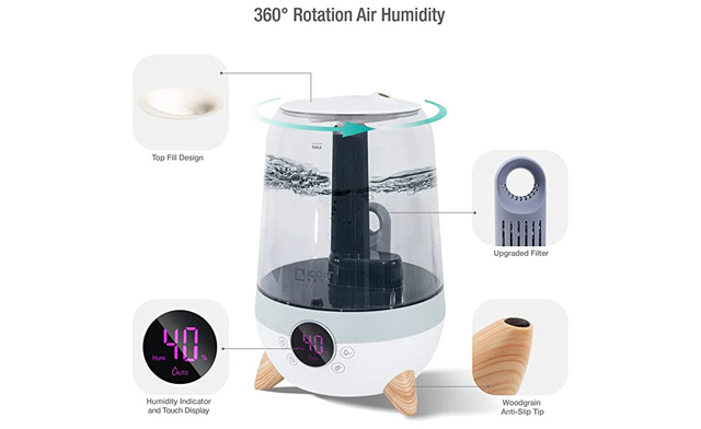 Image of $25 for a 3.5L Ultrasonic Cool Mist Air Humidifier & Diffuser (a $49.99 Value)