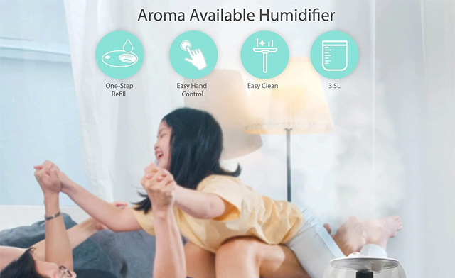 Image of $25 for a 3.5L Ultrasonic Cool Mist Air Humidifier & Diffuser (a $49.99 Value)