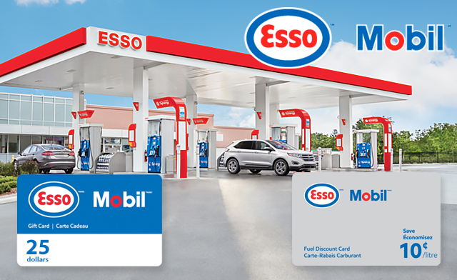 Image of Esso™ and Mobil™ Gift Card: Save on Fuel with a 10 cent Fuel Discount and e-Gift Card Bundle