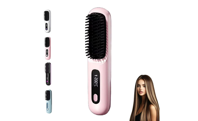 Image of $23.99 for a Portable Fast Heating Straightener Brush (a $39.99 Value)