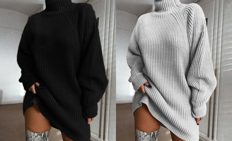$31.99 for a Women’s Turtleneck Knitted Sweater Dress (a $42.10 Value)